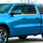 Tape-On Window Visors for 2019-2024 Ram 1500 Classic Crew Cab, 2009-2018 Ram 1500 Crew Cab, 2010-2025 Ram 2500 3500 Crew Cab & Mega Cab, Outside Mount Rain Guards Vent Visors, 4PCS