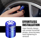 Tire Valve Stem Caps - (5 Pack) Metal Air Caps with Plastic Liner, Corrosion Resistant, Leak-Proof, Dog Cat Paw Universal Stem Covers for Cars Trucks Motorcycles and Bikes - Blue