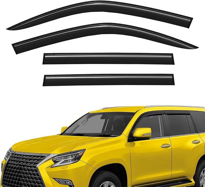 Extra Durable Window Deflectors Tape-On Window Visors Rain Guards Fit for GX 2010-2023, Sun Visors, Wind Vent for Shades, Exterior Car Accessories - 4 pcs. AG0928