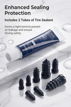 63 PCS Tire Repair Rubber Nails Kit with 2 Tubes of Black Tire Sealant Glue, Screw in Tire Plugs Set for Cars Motorcycles Trucks