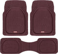 FlexTough Floor Mats for Cars, Burgundy Deep Dish All-Weather Car Mats, Waterproof Trim-To Fit Automotive Cars Trucks SUV, Universal Liner Accessories