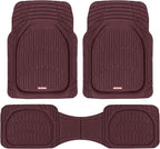 FlexTough Floor Mats for Cars, Burgundy Deep Dish All-Weather Car Mats, Waterproof Trim-To Fit Automotive Cars Trucks SUV, Universal Liner Accessories