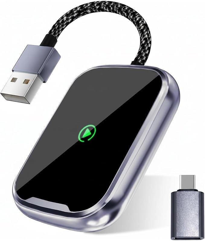 Wireless CarPlay & Android Auto Adapter 2 in 1, 2026 Upgrade 5G WiFi Dongle for Factory Wired CarPlay Cars, Convert Wired to Wireless for iPhone & Android, Plug & Play