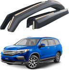 Goodyear Shatterproof in-Channel Window Deflectors for Honda Pilot 2016-2022/Honda Passport 2019-2025, Rain Guards, Window Visors for Cars, Vent Deflector, Car Accessories, 4 pcs - GY008168