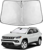 Windshield Sunshade Compatible for Jeep Compass 2017-2023 2024 2025, Sun Visor for Front Windshield & Window Sun Shade Cover, UV Heat Blocker & Protector, Car Accessories