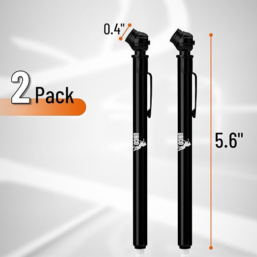 Pencil Tire Pressure Gauge, 2 Pack, 10-75 PSI, Black - Air Gauge for Car Tires