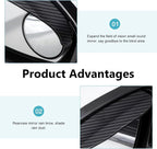 2PCS Car Blind Spot Mirrors, 2-in-1 Car Rearview Eyebrows with 360 Degrees Adjustable Blind Spot Mirror, Self-adhesive Anti Rain Accessories, Enhances Visibility Safety (Black)