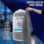 Mach 2 Speed Car Wash Towel | 23.5 x 11.9 in | Chenille Microfiber Car Wash Cloth | 7X Larger Than Wash Mitt | Ultra Absorbent, Scratch-Free, Auto Detailing Towel for Cars SUVs Trucks