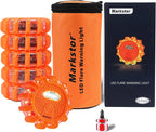 6 Pack LED Road Flare Warning Lights Battery Powered Emergency Roadside Safety Beacons