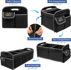 Car Trunk Organizer, 95L Waterproof Polyester Cars Accessories Organizer | 6 Pockets, Machine Washable PP Materials, 3 Compartments Car Storage, Suitable for SUV, Minivan, Truck
