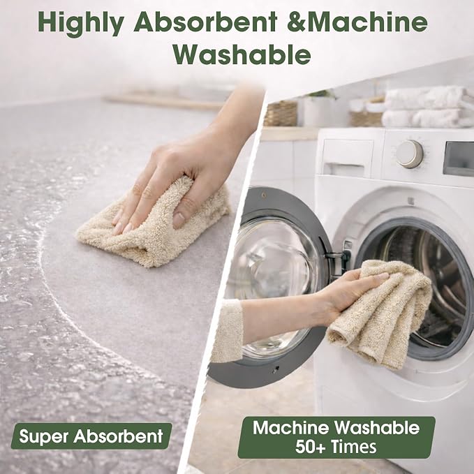 Microfiber Cleaning Cloth Roll - 100 Pack Tear Away Microfiber Paper Towels, Reusable, Washable, Scratch-Free, Kitchen Towels for Car, Home, Kitchen, Glass, Dishes(Desert Gold)