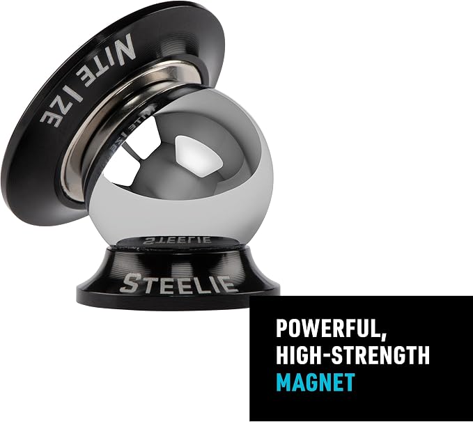 Steelie Orbiter Dash Kit - Metal Plate Attaches to Exterior of Charger - Dashboard System with Magnetic Socket, Dash Mount & Metal Plate - Orbiter