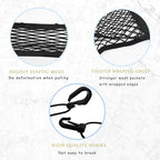 2PCS Dog Car Net Barrier, Dog Net for Pet Netting for Car with Stretchable Storage Bag Universal for Cars Black High Elastic Double Layer Motorcycle Cargo Nets(11.2 * 9.8in)