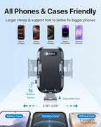 Military-Grade Phone Holders for Your Car 【89+ LBS Strongest Suction & Metal Clip】 2026 Ultimate Car Phone Holder, Dashboard Windshield Vent Cell Phone Car Mount for iPhone Sumsung Android