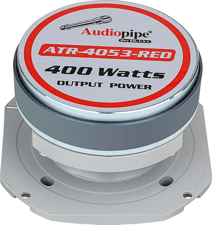 Heavy Duty Super Tweeter (ATR-4053-RED), 400 Watts, Die Cast Aluminum Frame, Candy Red, Diamond Chrome Cutting Fnish, 1.5” Kapton Voice Coil, 4-8 Ohms