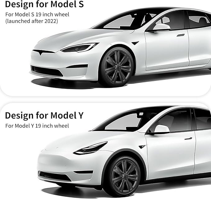 Wheel Cover for Tesla 4PCS Hubcaps for Tesla Wheel Cover Model S(2022-2024) /Model Y(2020-2024) 19inch Rim Full Cover Hubcaps Accessories (Arachnid Style, 19 inch)