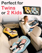 Dual Baby Car Camera for 2-Kids: 6.9'' HD Split Screen with Auto Brightness 1080P Backseat Camera for Twins Infrared Night Vision - 360° Adjustable USB Easy Setup Ideal for SUVs Minivans
