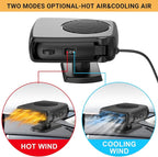 12V Car Heater, 200W Portable Windshield Defroster with Heating/Cooling Fan and Plug in Cigarette Lighter Fast Heating Defrost Defogger with Ergonomic Handheld Design for All Kinds of Cars (Black)