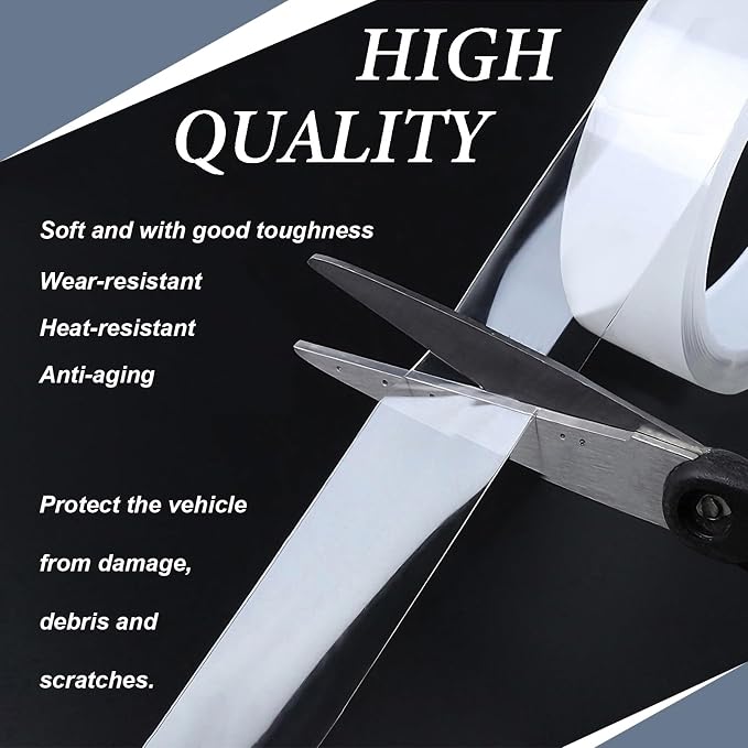Car Door Edge Guards/Door Sill Protector, Anti-Scratch Anti-Collision Adhesive Strip, for Most Vehicles (2Inx33Ft, Transparent)