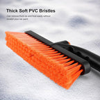 33" Extendable Snow Brush with Detachable Ice Scraper for Car Windshield with Foam Grip and 360° Pivoting Brush Head for Christmas Car Auto Truck SUV, Orange