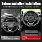 15 Inch Car Leather Steering Wheel Cover, Automotive Accessories Elastic Breathable Anti-Slip Soft Wheel Protector Fits Men and Women, Suitable for SUVs, Trucks, Vehicles and RVs (Gray)