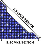 Rhinestone Anti-ScratchCar Edge Protector - 4pcs Bling Corner Bumper Sticker (Blue)