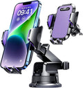 [True Military-Grade] Car Phone Holder [Upgraded Suction & Clip] Cell Phone Mount for Dashboard Windshield Vent Truck Cradle Dash Stand for iPhone 16 Pro Max 15 14 13 12 Android, Purple