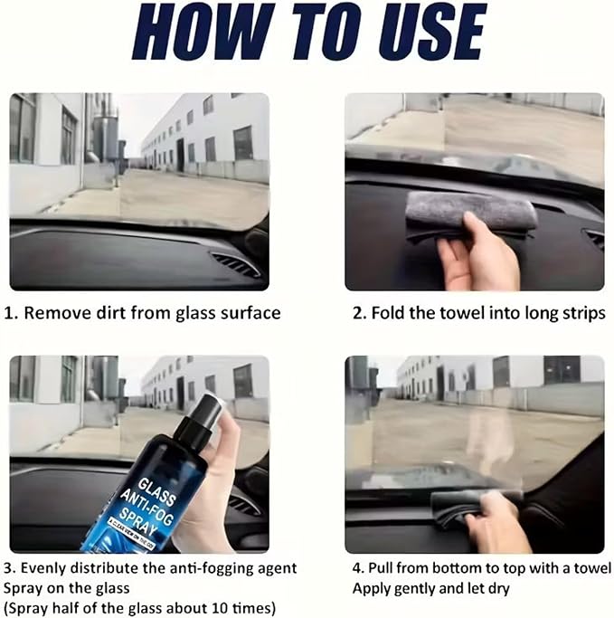 Anti Fog Defogging Sprayed for Car Windshield and Helmet Clear Enhancement Long Lasting Formulas Prevents Fog Accumulation Car Glass Anti Fog
