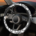 Snake Skin Steering Wheel Cover Leather 14.5-15 Inch, Reversible Car Steering Wheel Cover for Women Men, Anti-Slip Design, Universal Fit for Cars, SUVs, Black&White
