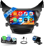 2G+64G Android Car Stereo for Hyundai Elantra 2011 2012 2013 with Wireless CarPlay Android Auto Mirror Link 9 Inch Touchscreen Bluetooth GPS Navigation WiFi FM Backup Camera MIC
