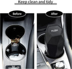 Car Trash Can with Lid, Diamond Design Small Automatic Portable Trash Can, Easy to Clean, Used in Car Home Office Interior Accessories, 2PCS (Black)