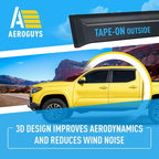 Extra Durable Window Deflectors Tape-On Window Visors Rain Guards Fit for Toyota Tacoma 2016-2023 Double Cab, Sun Visors, Wind Vent for Shades, Exterior Car Accessories - 4pcs. AG0743