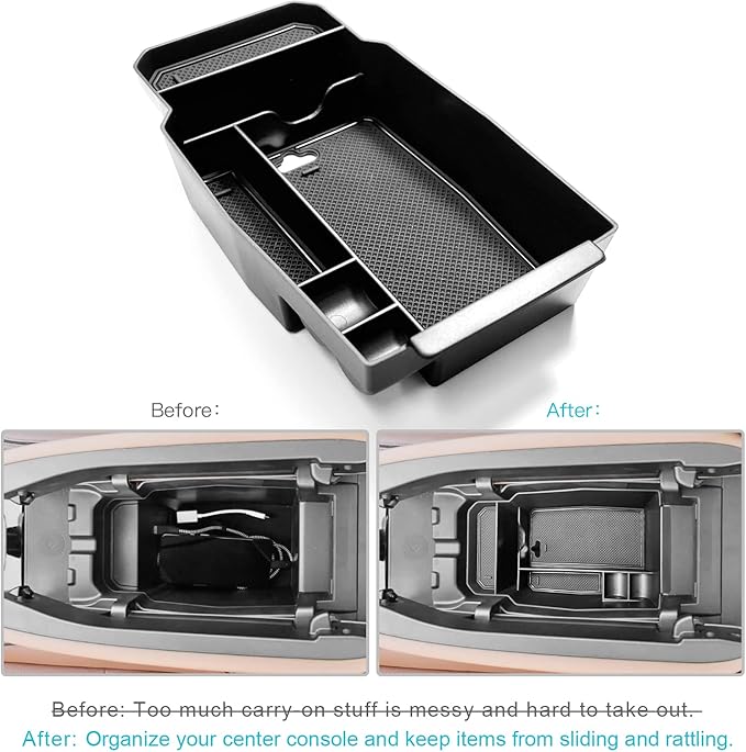 for 2023 2024 2025 2026 Mazda CX-50 Center Console Organizer Tray | for 2023 2024 2025 2026 Mazda CX-50 Middle Console Armrest Storage Box 2023-2026 CX50 Accessories (Black)