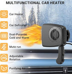 12V Car Heater, 200W Car Heaters That Plug Into Cigarette Lighter Portable electric Heaters for Cars, Car Defroster Windshield Demister, Auto Defogger 360° Rotatable With Ergonomic Handle