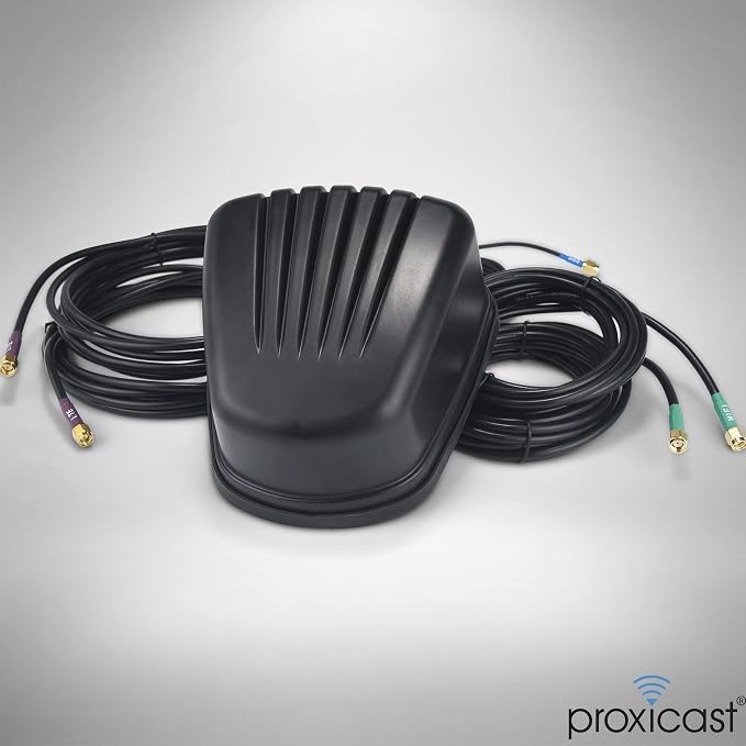 5-in-1 Pro-Grade Low-Profile 2x2 MIMO 4G/5G + Wi-Fi + GPS Screw Mount Combination Vehicle Antenna Compatible with Cradlepoint, Digi, Peplink and Other Modems/Routers (Gibraltar ANT-510-221)