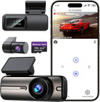 Dash Cam Front and Rear 4K+1080P, Dual Dash Cam with 64GB Card, 5GHz WiFi, App Control, G-Sensor Emergency Recording, Loop Recording, 24H Parking Mode Supports, Dash Camera for Cars