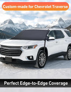 Car Snow Cover Compatible for Chevrolet Traverse | Windshield Cover for Ice and Snow with S-Hook Straps | Heavy-Duty 600D Oxford Winter Car Cover, Waterproof & Anti-Slip