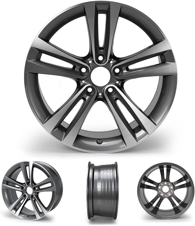 New 18" x 8" Premium Aluminum Alloy Wheel Rim Compatible with 2012-2020 BMW 320i 328i 330i 335i 340i 428i 430i 435i 440i OEM Design Replacement Rim, Direct Fit, OE Stock Specs, Gunmetal Gray