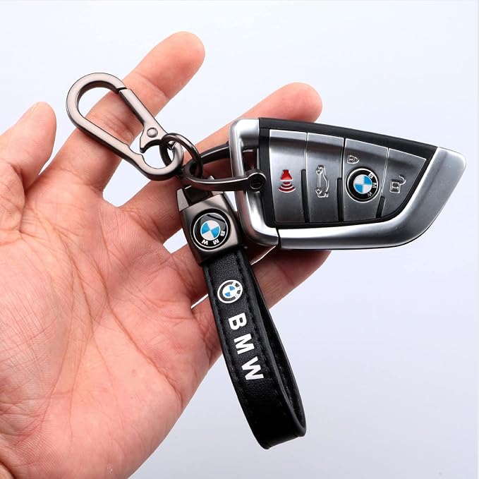 Car Keychain and Car Tire Valve Stem Caps Combo Compatible with BMW 1 3 5 6 Series X1 X3 X7 X5 X6 Z4 7 M Keyring for Men and Women Family Present Car Accessories