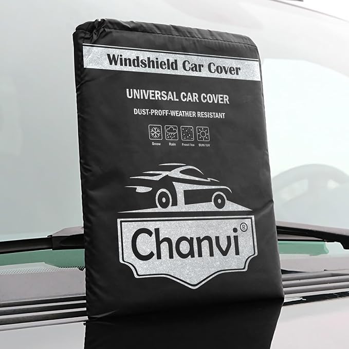 Windshield Cover for Cars, Trucks, Vans - 86x50 Inch Waterproof All Weather Winter Snow Frost Ice Sun Shade Cover with Side Mirror Covers, Automotive Exterior Accessories