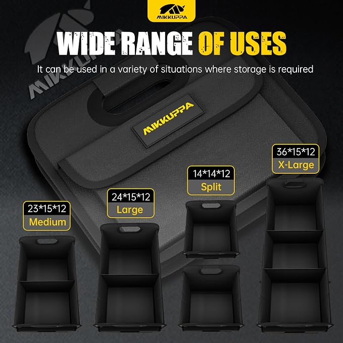 Car Trunk Organizer - 70L Collapsible Trunk Organizer with Reinforced Handles for Groceries, Car Storage Organizers for SUV Auto Truck Van with Non Slip Bottom (Black)