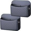 2 PCS Car Seat Side Storage Pocket Organizer Holder for Auto Door, Console, Vehicle Seat Gap Filler Tray Bag for Phone, Pen, Key, Sunglass, Invoice, Car Registration, Notepad, Card, USB Data Line