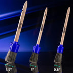 VIKING Car Detailing Brush Set for Car Cleaning Kit, Super-Soft Bristles for Exterior Detail, Includes Small, Medium, and Large Diameter Brush Heads, 3 Pack, Blue