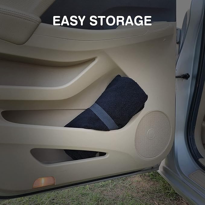 2pcs Waterproof Towel Front Seat Covers Black Non-Slip Bucket Seat Dog & Kid Auto Protector