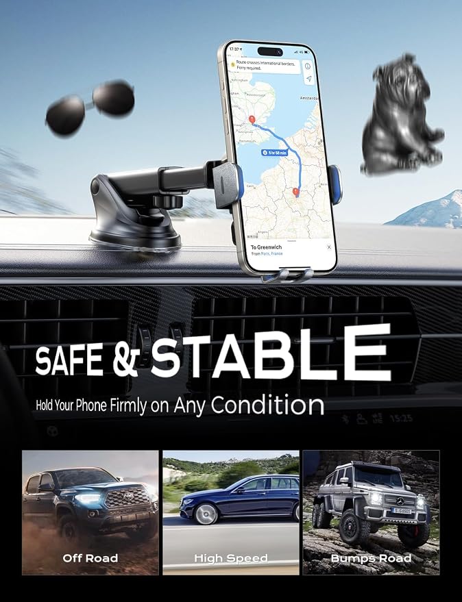 Wireless Car Charger, 15W Fast Charging Auto Clamping Phone Holders for Your Car Phone Mount fit for iPhone 17 16 15 14 13 12 Pro Max 11 XR XS, for Samsung Galaxy S25 Ultra S24 S23, Black