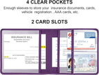 Car Registration and Insurance Holder, Vehicle Glove Box Car Organizer Men Women Wallet Accessories Case for Cards, Essential Document, Driver License, Purple