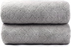 Microfiber Bath Towels, Oversized, Ultra Soft, Super Absorbent and Fast Drying, No Fading and Multipurpose Use for Sports, Travel, Fitness, SPA and Yoga (Coral Fleece - Grey, 30 in x 60 in)