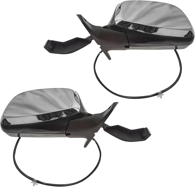 Driver and Passenger Side Mirror Assembly Set Power Chrome 3-Pin for 1992-1996 Ford Bronco 1992-1997 F-150 1992-1996 F-250 without Performance Package