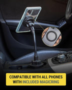 MagicMount™ SMSCUP Magnetic Cup Holder Phone Mount with Adjustable Gooseneck and Magnet Head, MagSafe Phone Holder for Car Compatible with iPhone 16 15 14 13 12 Series, Mag Safe Case & Android