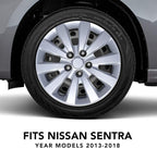 Hubcaps 16 inch Wheel Covers for 2013-2018 Models – Fits Nissan Sentra (Silver Single Piece)